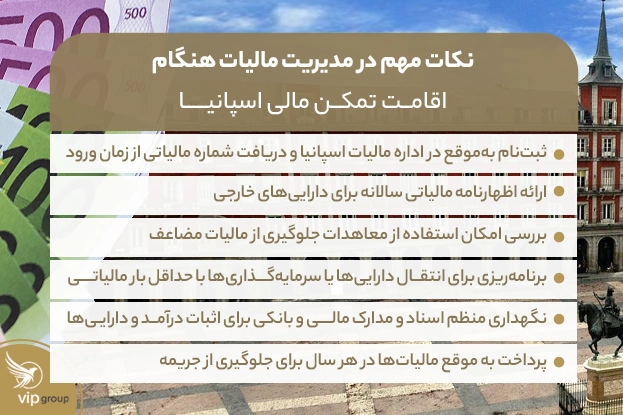 مدیریت مالیات در اقامت تمکن مالی اسپانیا